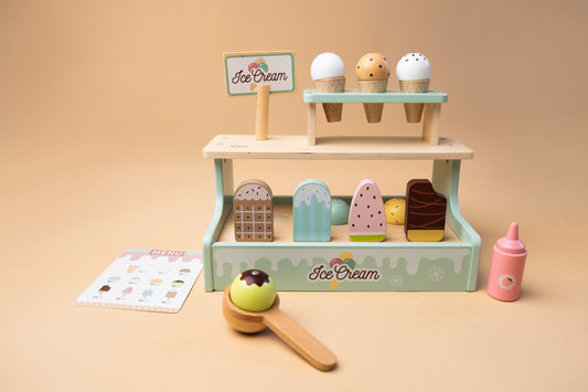 Medinis kūrybinis žaislų rinkinys „Ice Cream Shop“